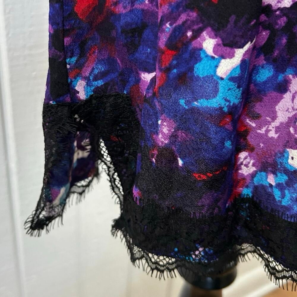 Express Lace Slip Dress Women Medium Purple Floral Satin Mini Party Y2k Cocktail - Picture 3 of 9
